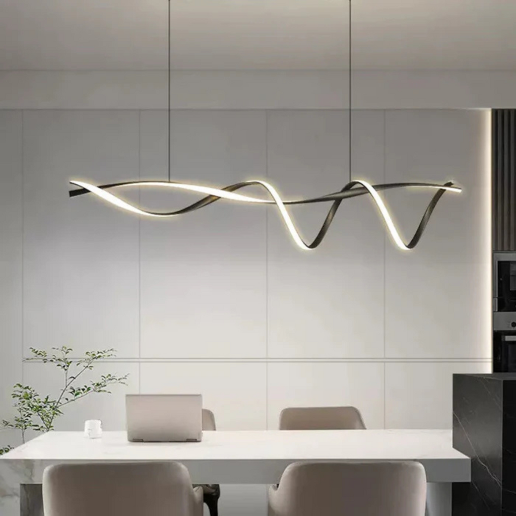 Black Adjustable LED Pendant Light For Kitchen And Dining Rooms