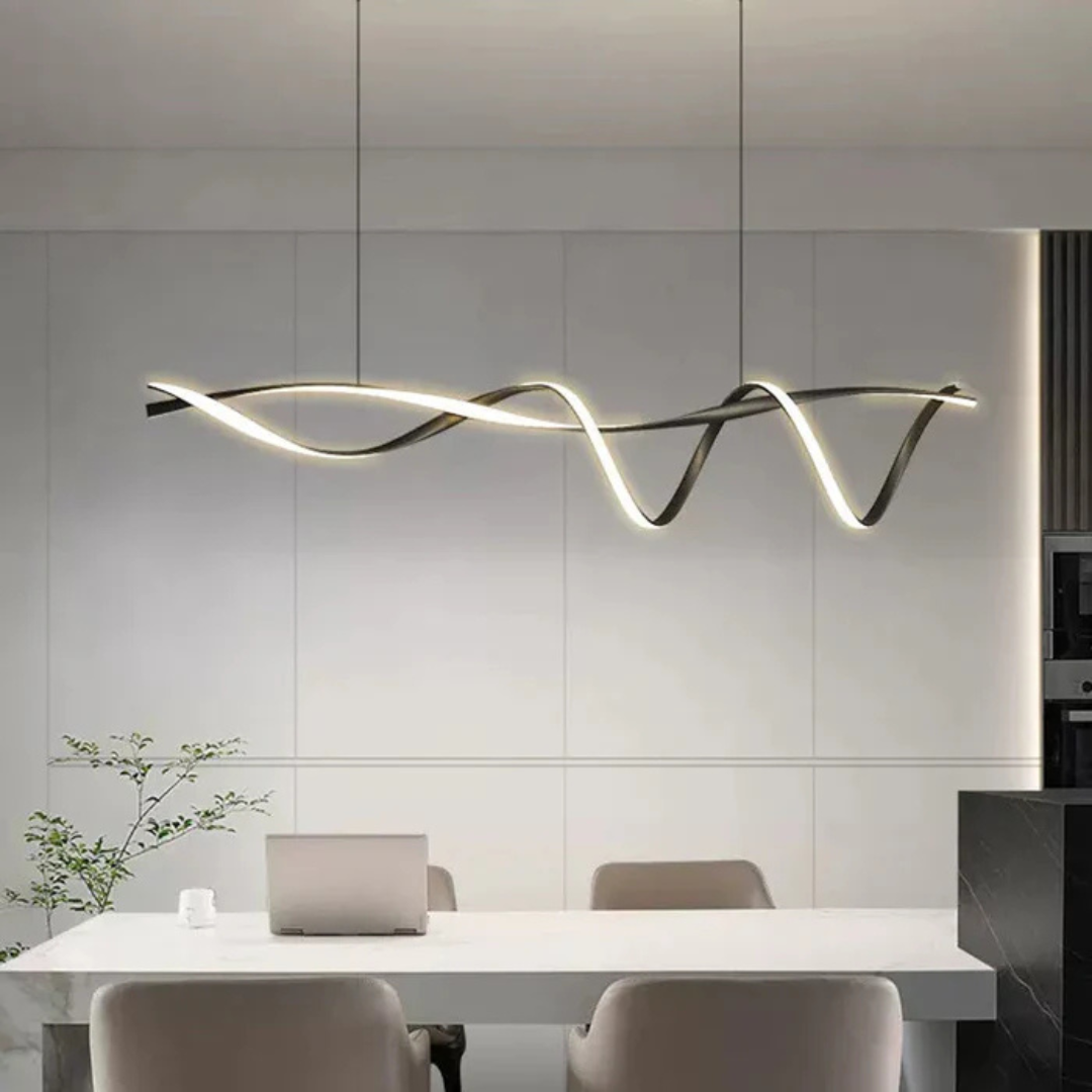 Black Adjustable LED Pendant Light For Kitchen And Dining Rooms