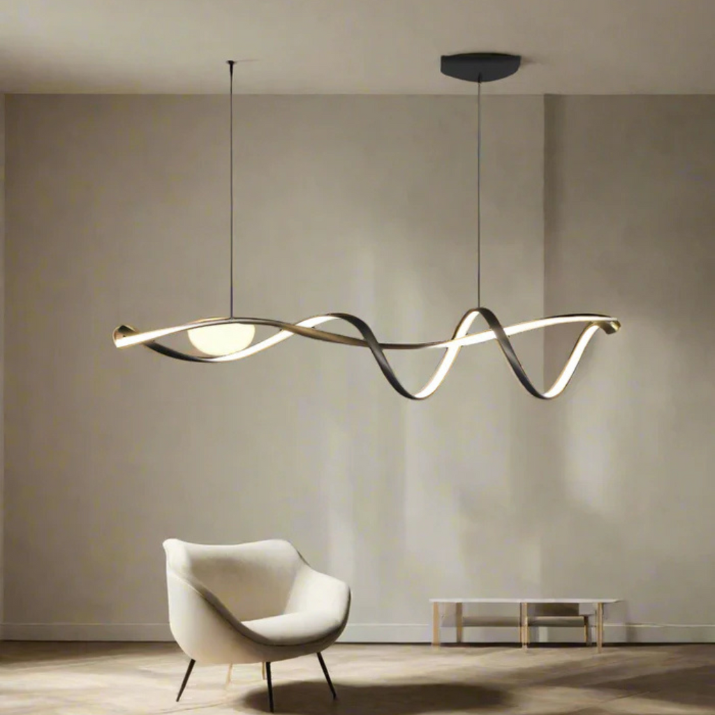 Black Adjustable LED Pendant Light For Kitchen And Dining Rooms