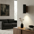 Contemporary Black Stone Wall Light With Ambient LED