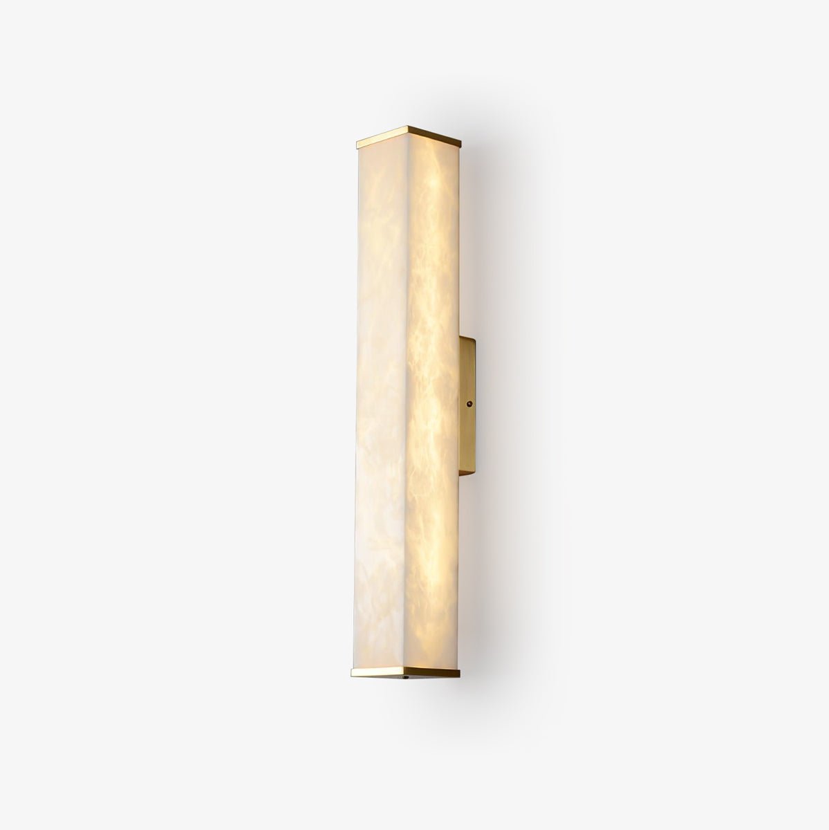 Applique da parete in ottone con LED e paralume in alabastro per interni moderni