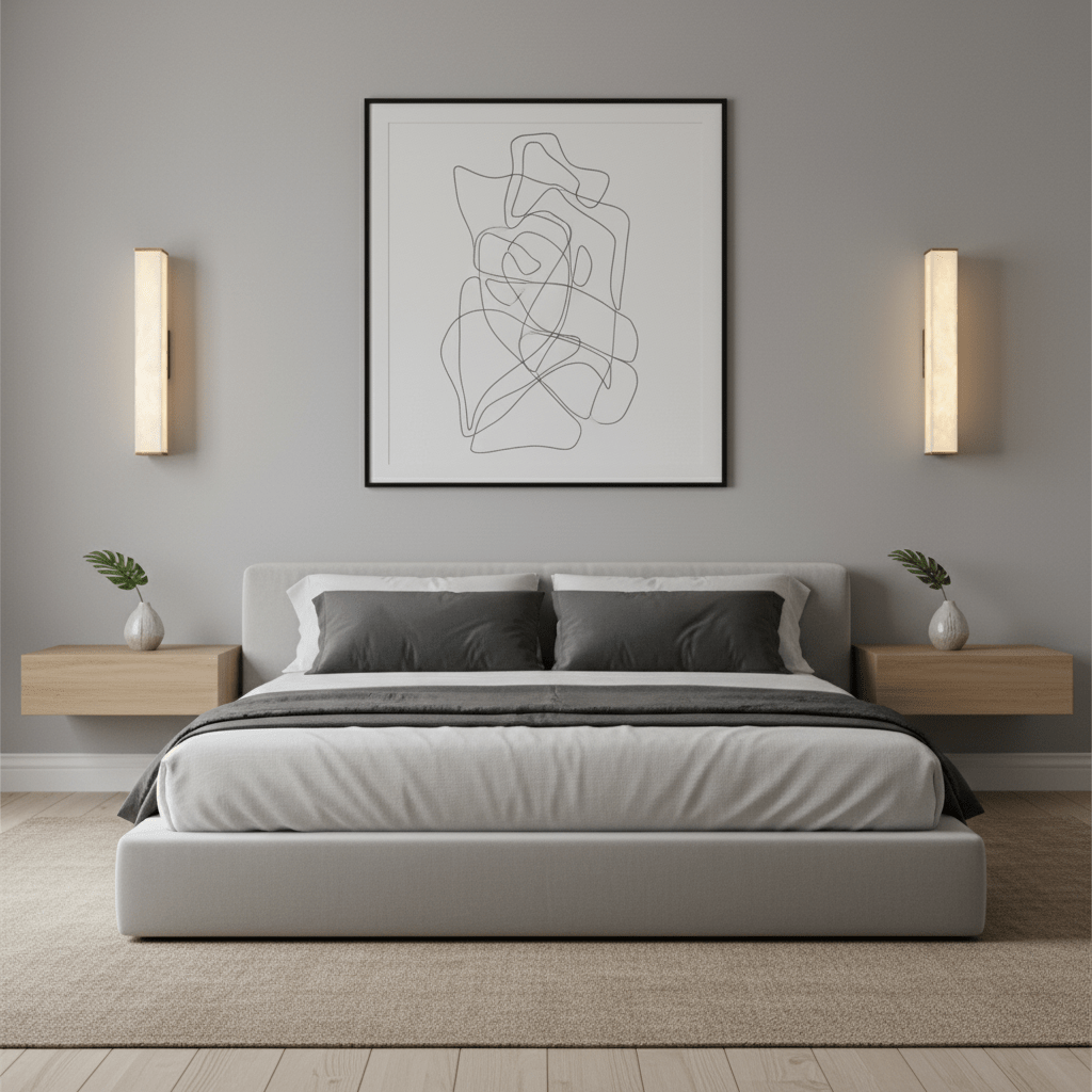 Applique da parete in ottone con LED e paralume in alabastro per interni moderni