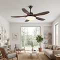 Six-Speed Ceiling Fan With Metal Housing And Integrated Light