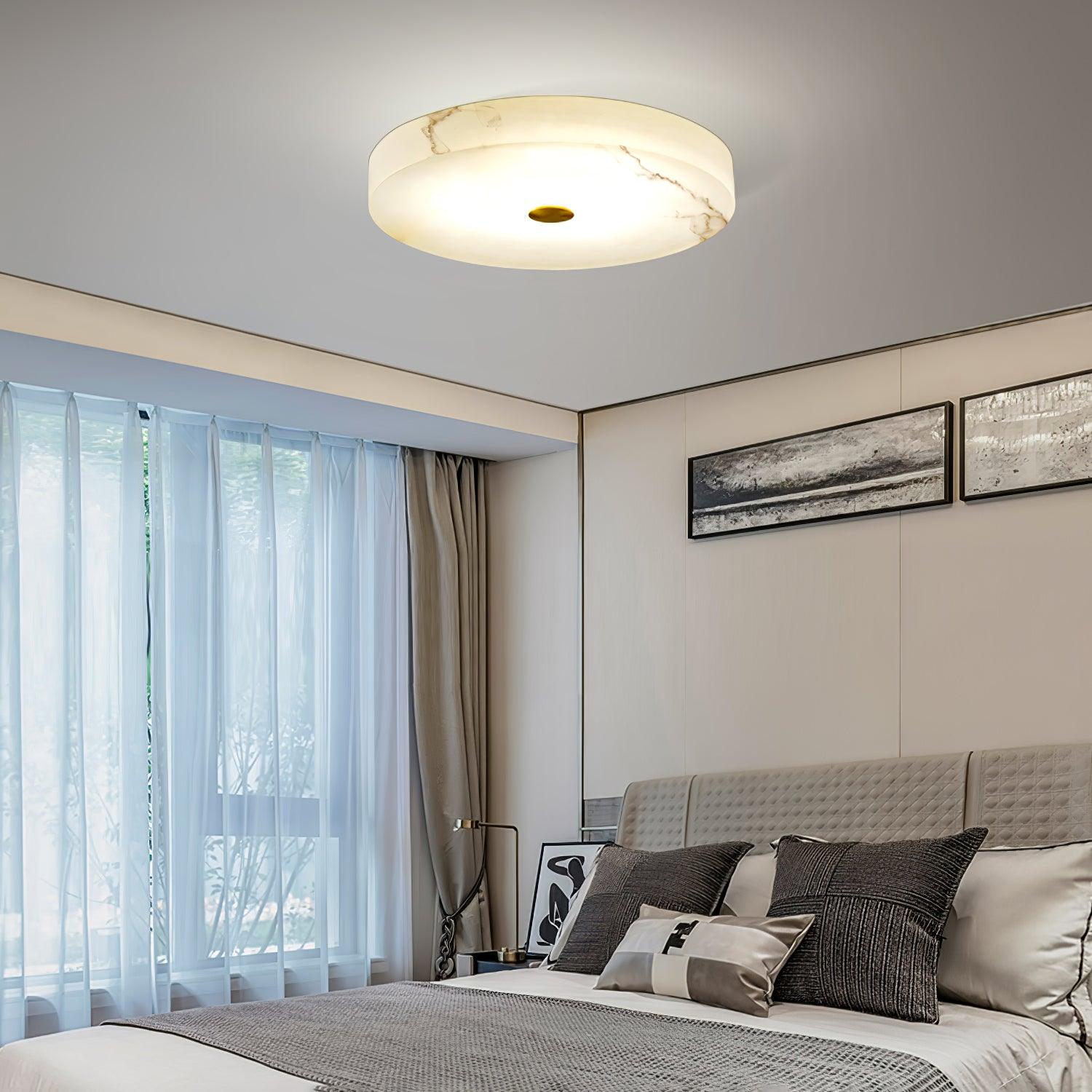 Plafonnier en albâtre dimmable avec LED intégrée