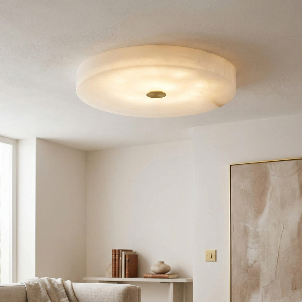 Plafonnier en albâtre dimmable avec LED intégrée