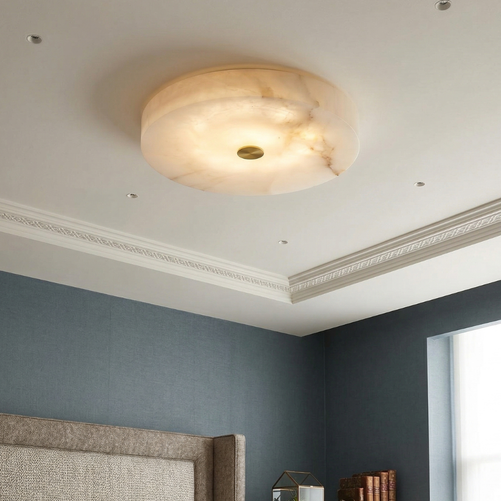 Plafonnier en albâtre dimmable avec LED intégrée