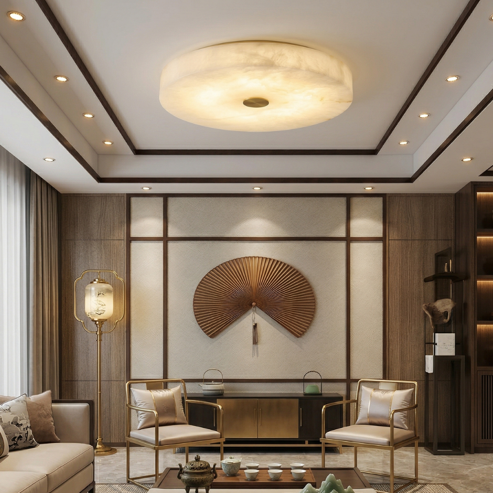 Plafonnier en albâtre dimmable avec LED intégrée