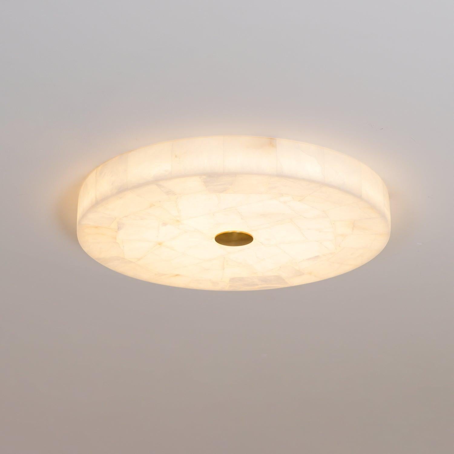 Elegancka lampa sufitowa Alabaster z białym i złotym wykończeniem