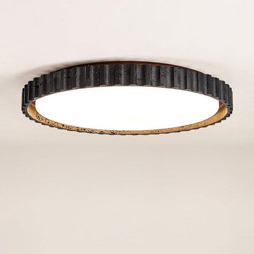 Černé stropní svítidlo z travertinu s stmívatelným LED moderního designu