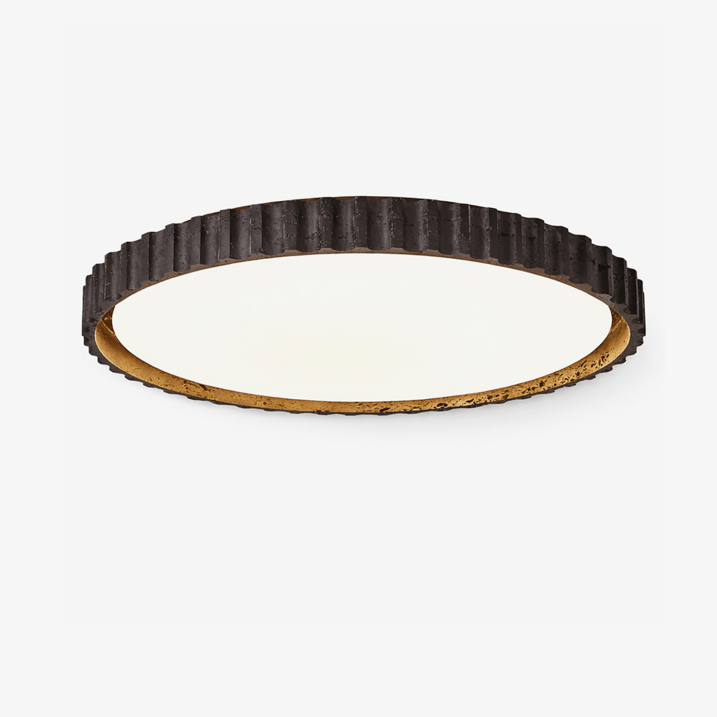 Černé stropní svítidlo z travertinu s stmívatelným LED moderního designu