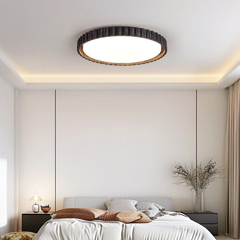 Černé stropní svítidlo z travertinu s stmívatelným LED moderního designu