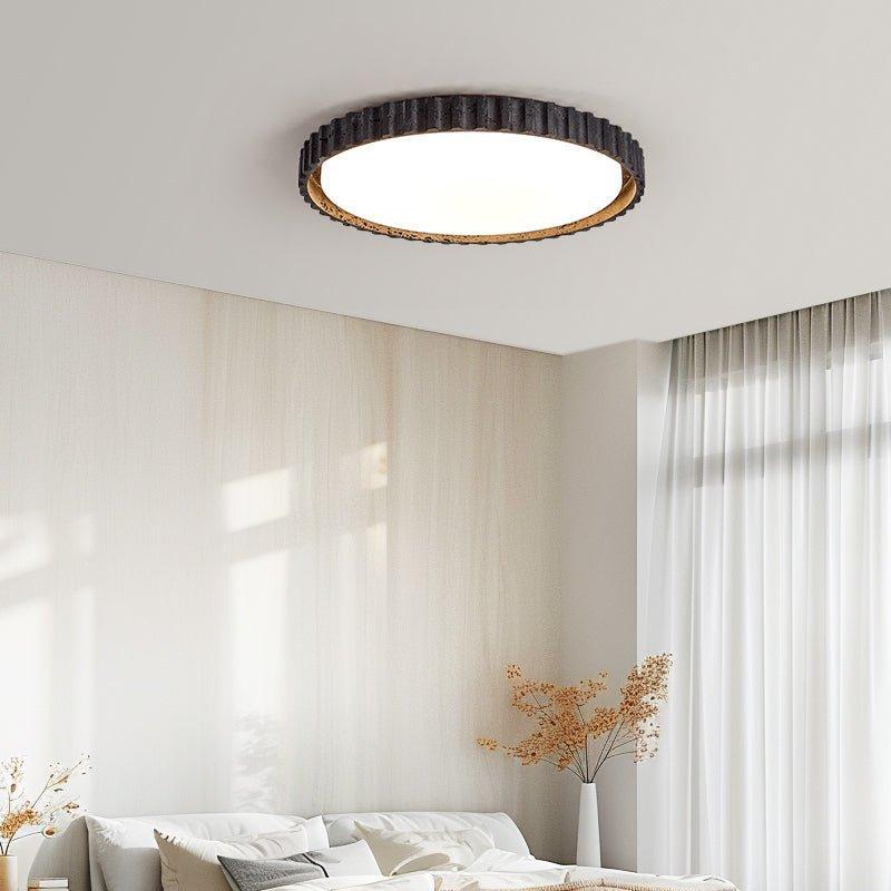 Černé stropní svítidlo z travertinu s stmívatelným LED moderního designu
