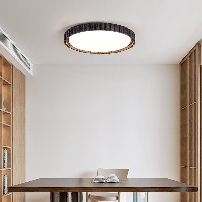 Černé stropní svítidlo z travertinu s stmívatelným LED moderního designu