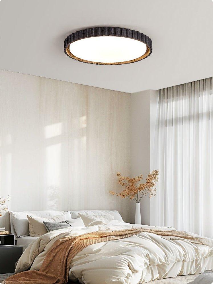 Černé stropní svítidlo z travertinu s stmívatelným LED moderního designu