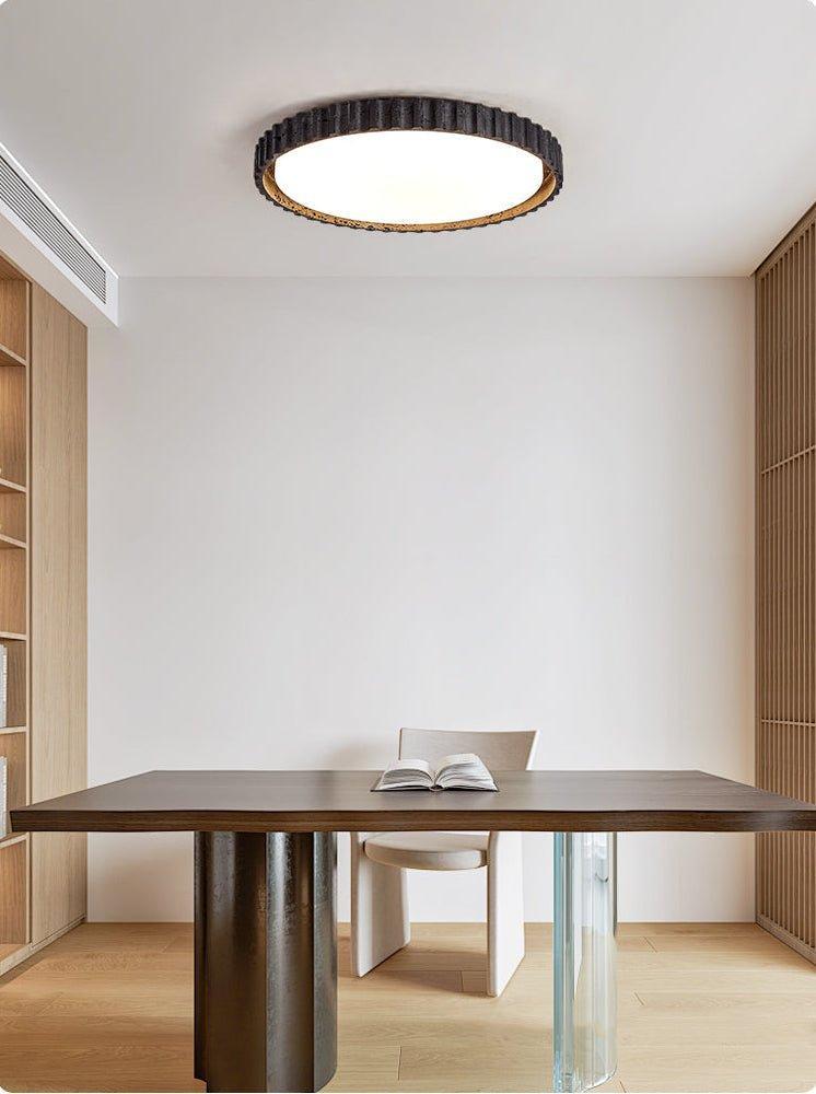 Černé stropní svítidlo z travertinu s stmívatelným LED moderního designu