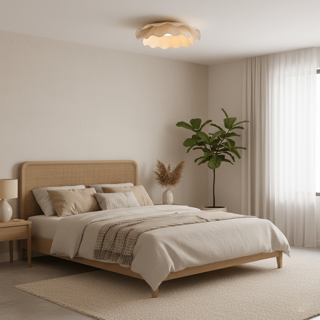 Brass Integrated LED Ceiling Light, Dimmable Modern Fixture