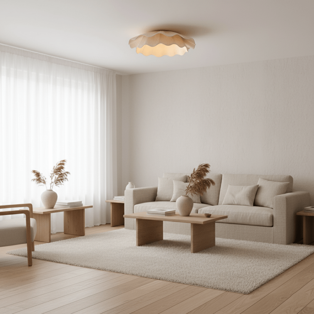 Brass Integrated LED Ceiling Light, Dimmable Modern Fixture