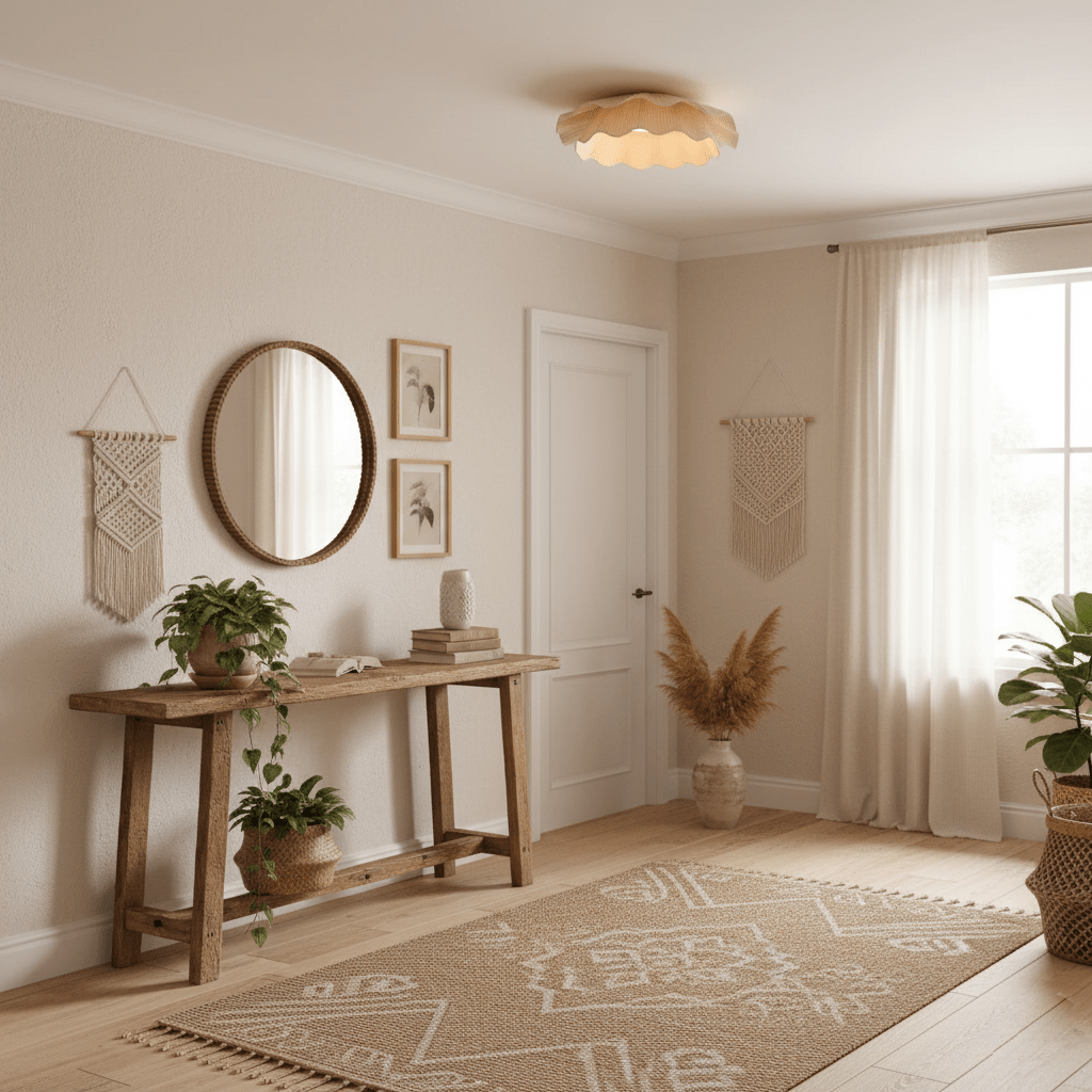 Brass Integrated LED Ceiling Light, Dimmable Modern Fixture