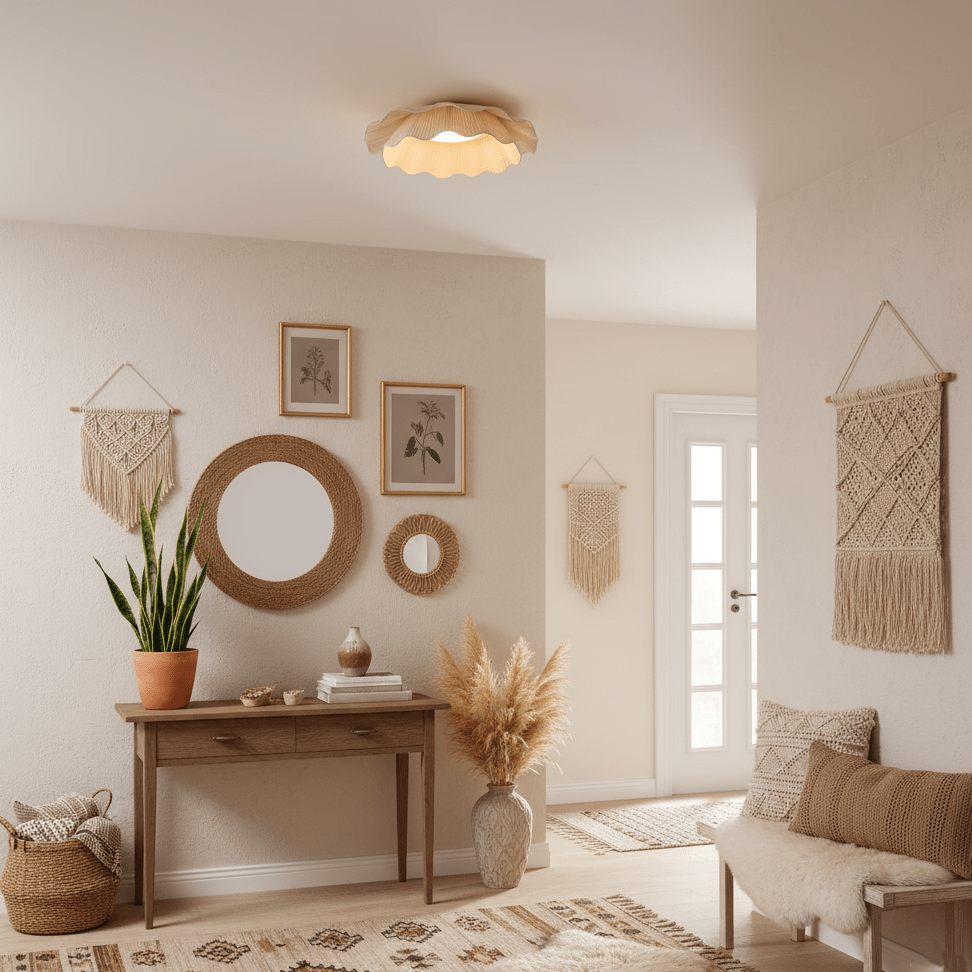 Brass Integrated LED Ceiling Light, Dimmable Modern Fixture