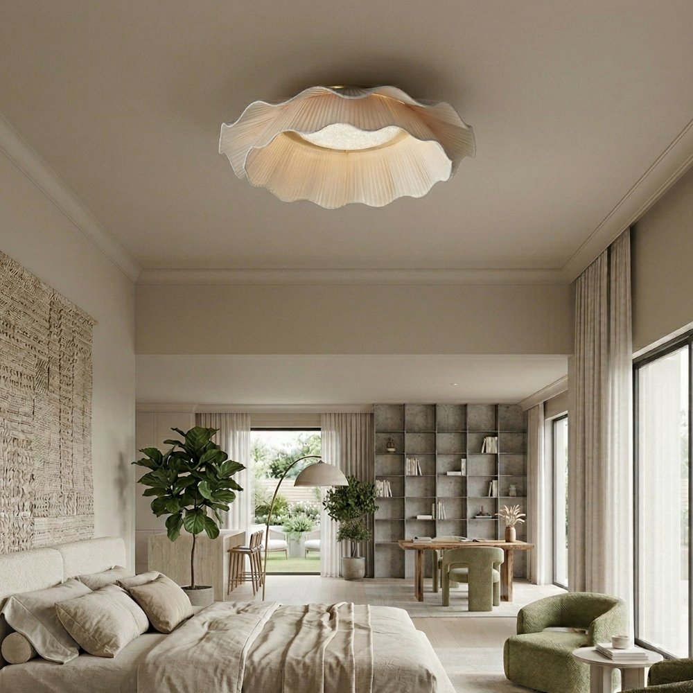 Brass Integrated LED Ceiling Light, Dimmable Modern Fixture