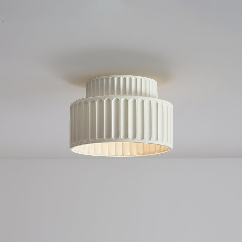 Moderne loftslampe med harpiksramme og akrylskærm, dæmpbar