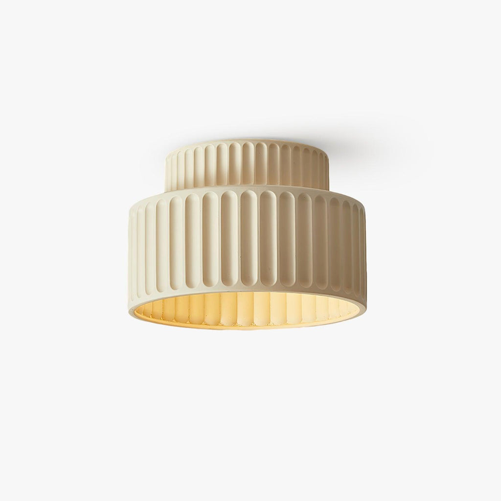 Moderne loftslampe med harpiksramme og akrylskærm, dæmpbar
