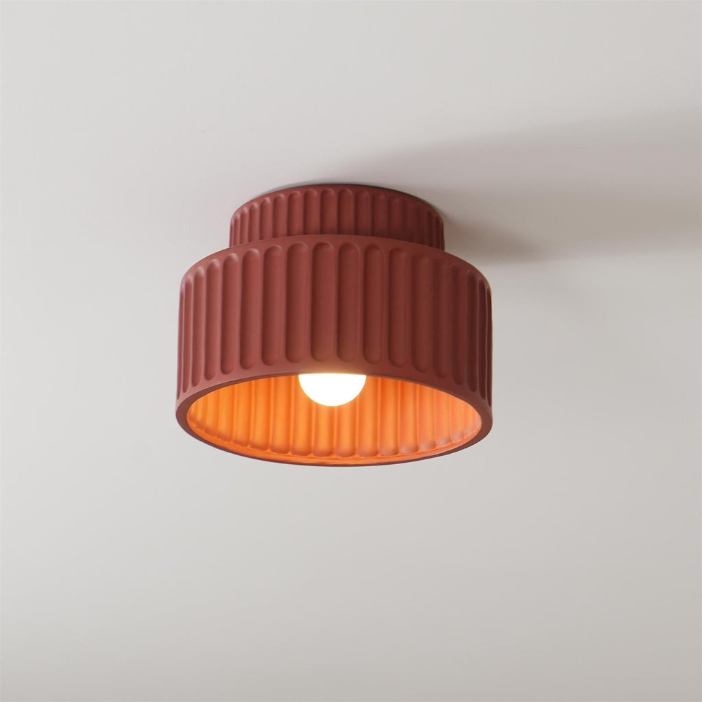 Moderne loftslampe med harpiksramme og akrylskærm, dæmpbar