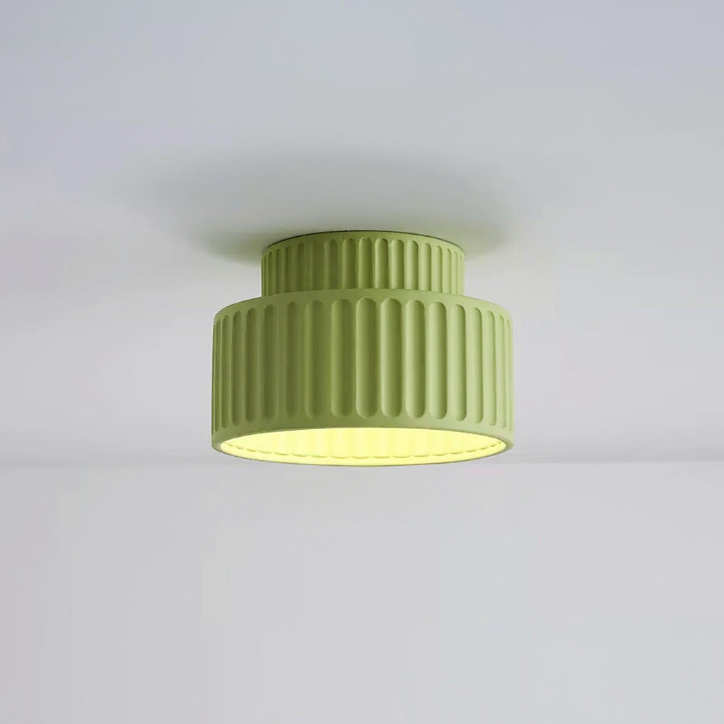 Moderne loftslampe med harpiksramme og akrylskærm, dæmpbar
