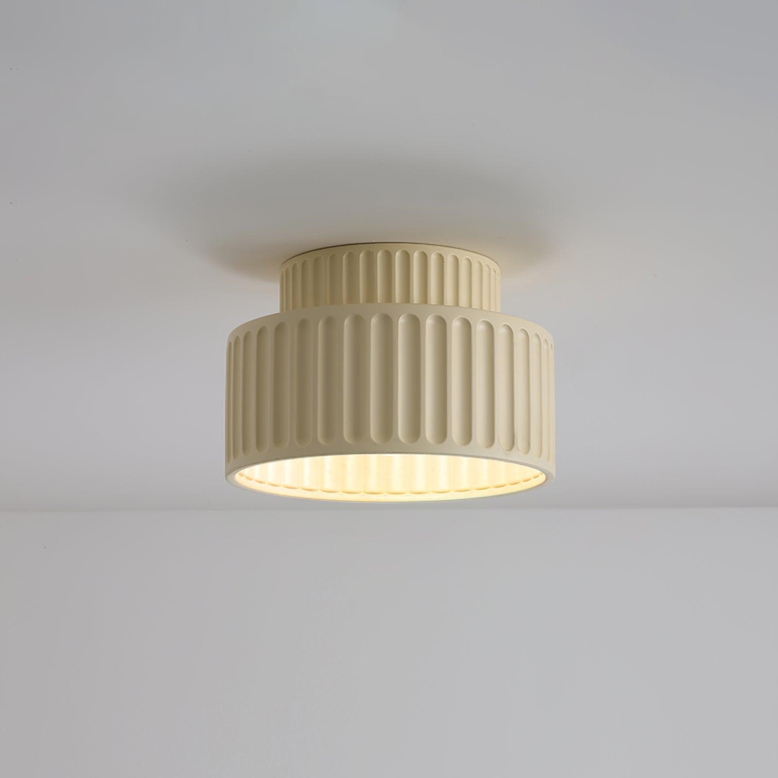 Moderne loftslampe med harpiksramme og akrylskærm, dæmpbar