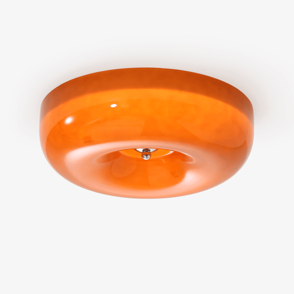 Modern Swirl Glass Ceiling Light With Dimmable Iron Frame