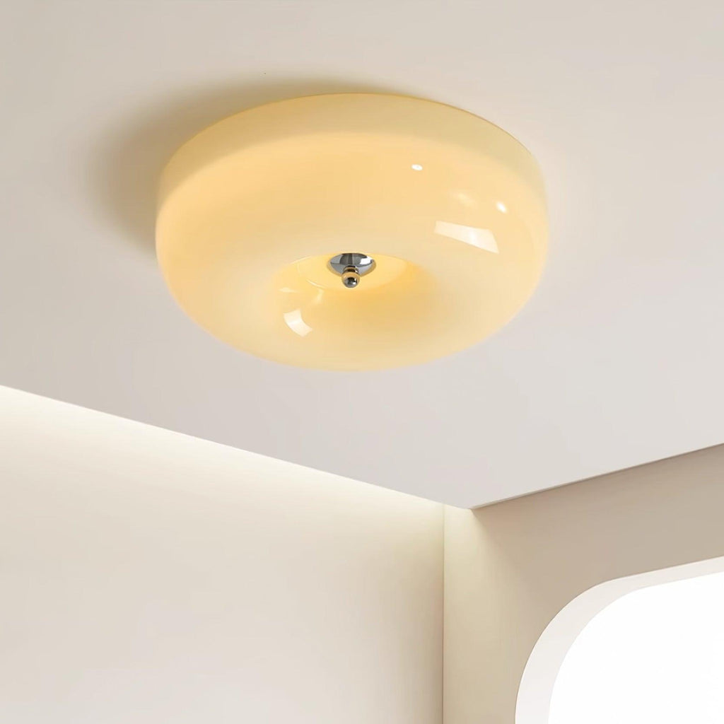 Modern Swirl Glass Ceiling Light With Dimmable Iron Frame