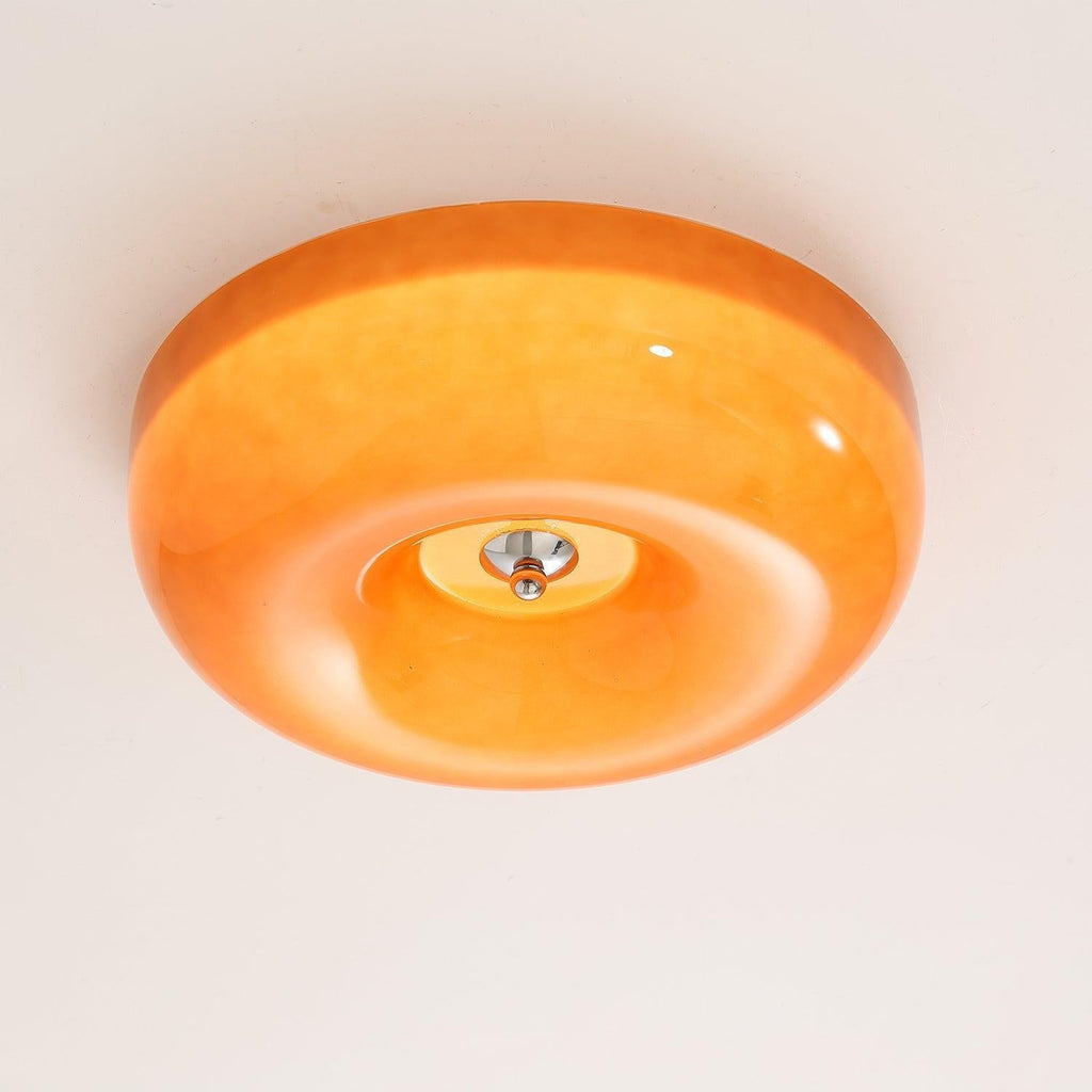 Modern Swirl Glass Ceiling Light With Dimmable Iron Frame