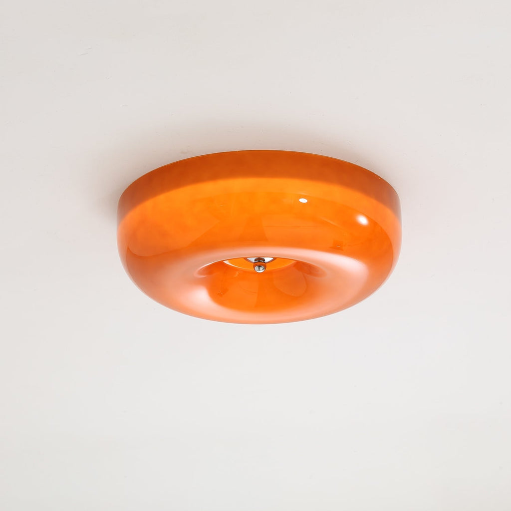 Modern Swirl Glass Ceiling Light With Dimmable Iron Frame