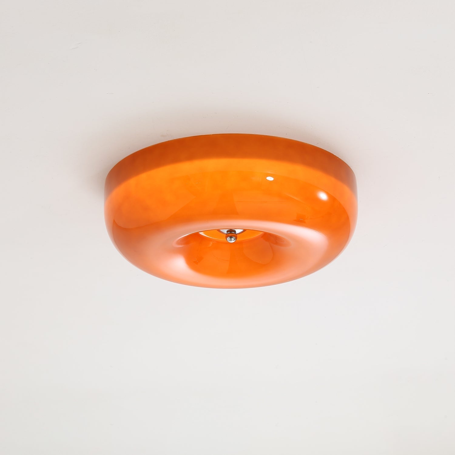 Modern Swirl Glass Ceiling Light With Dimmable Iron Frame