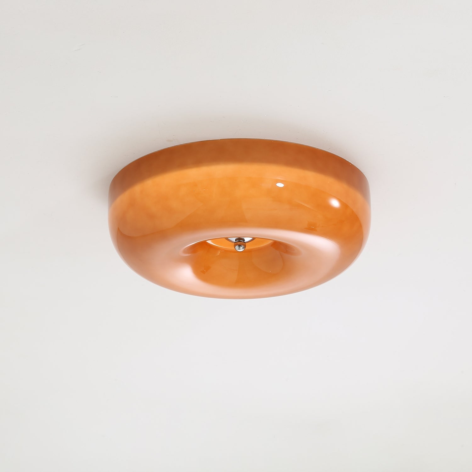 Modern Swirl Glass Ceiling Light With Dimmable Iron Frame