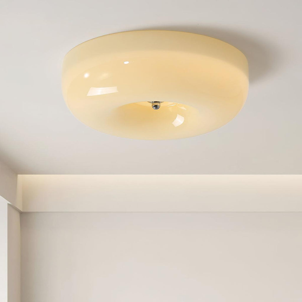 Modern Swirl Glass Ceiling Light With Dimmable Iron Frame