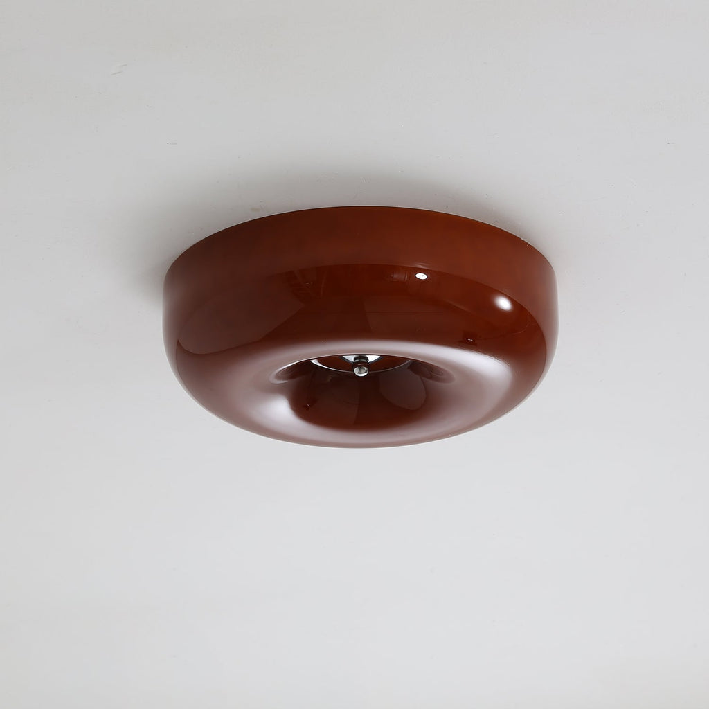 Modern Swirl Glass Ceiling Light With Dimmable Iron Frame