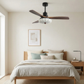 Contemporary Ceiling Fixture With Fabric Shade And Height-Adjustable Walnut Look