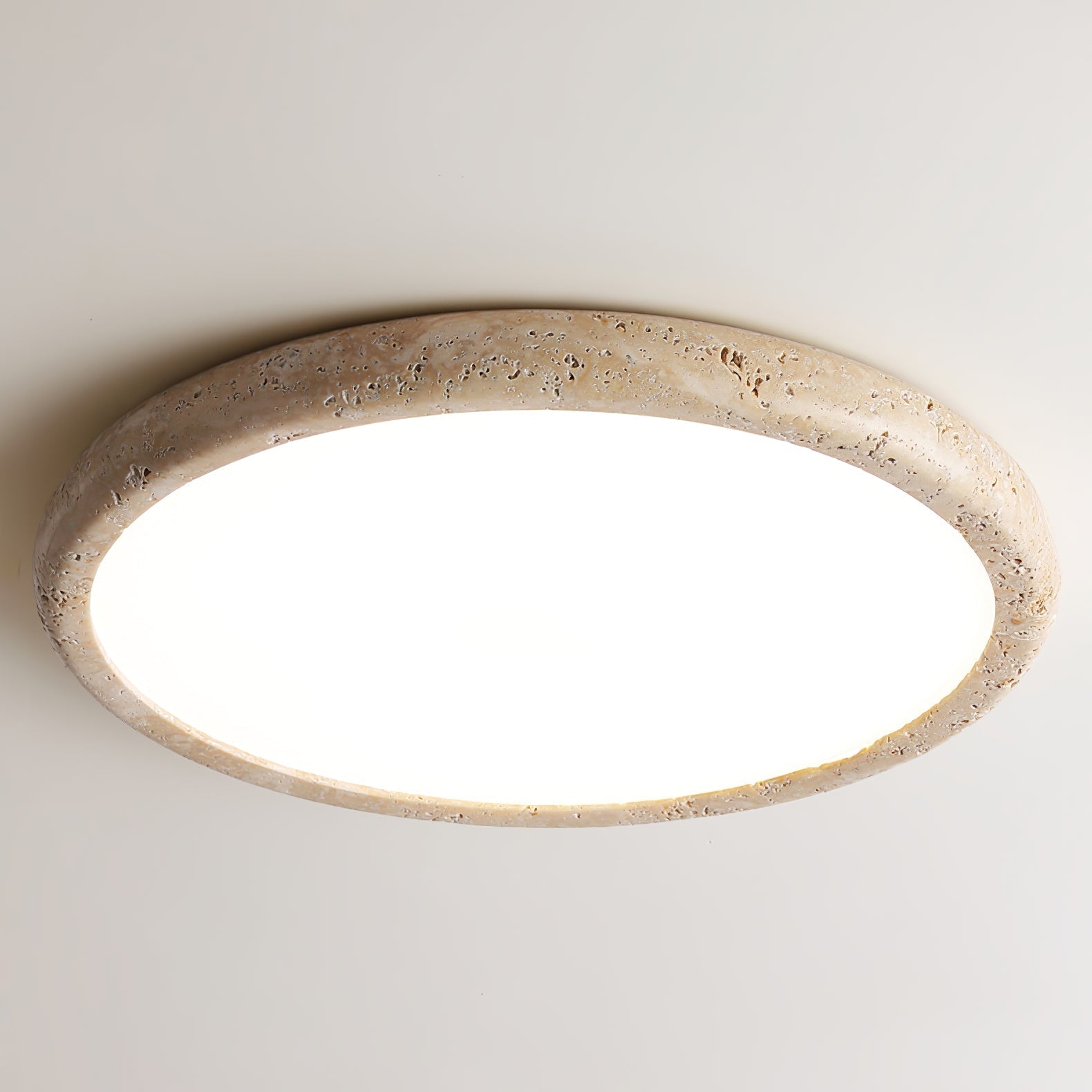 Plafonnier en travertin jaune avec LED intégrée