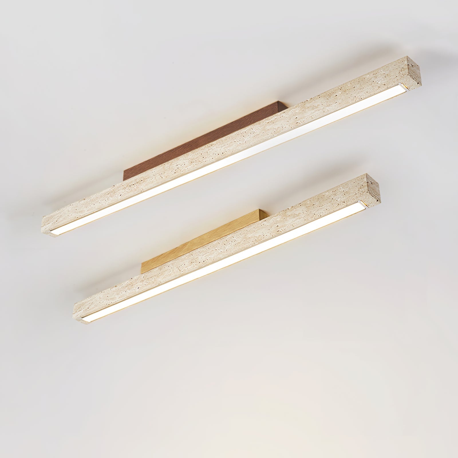 Žluté travertinové LED stropní světlo s lineárním moderním designem