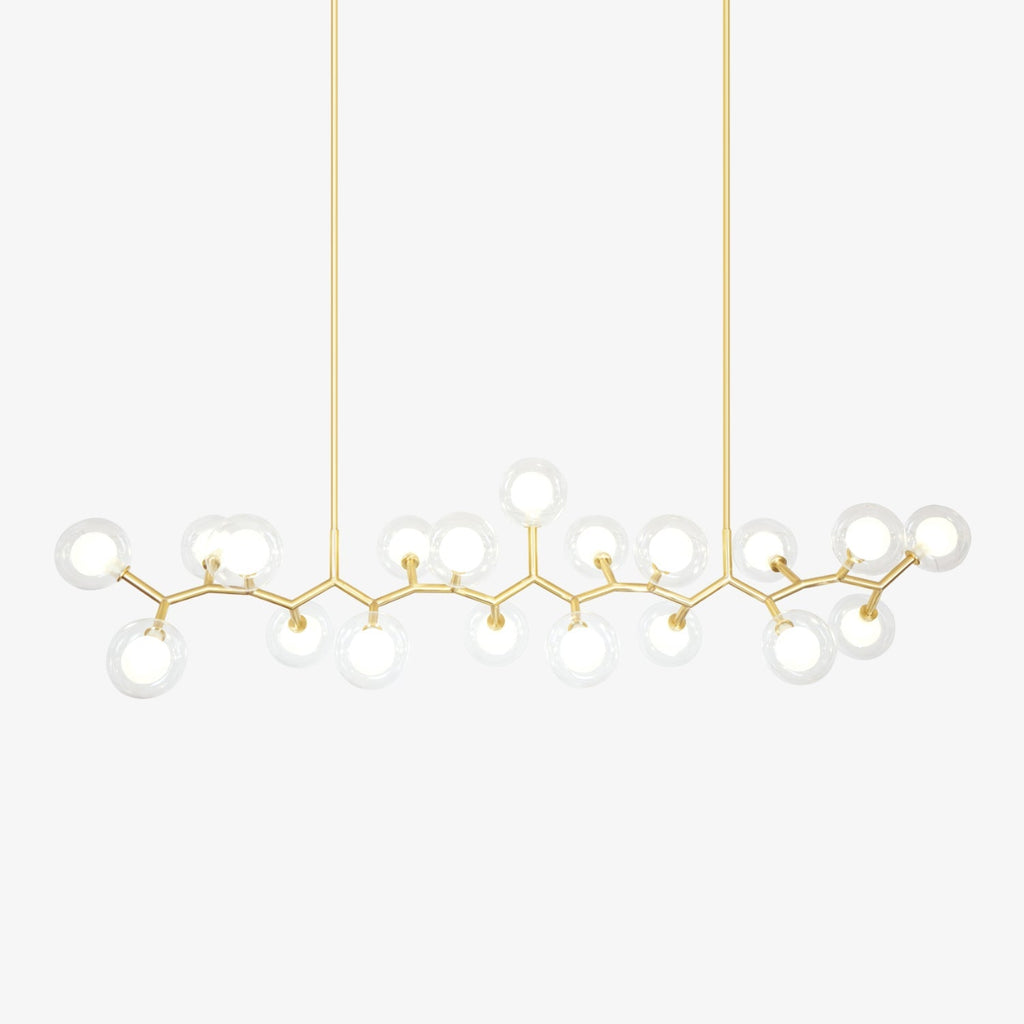 Elegant Gold Glass Ball Chandelier Height-Adjustable
