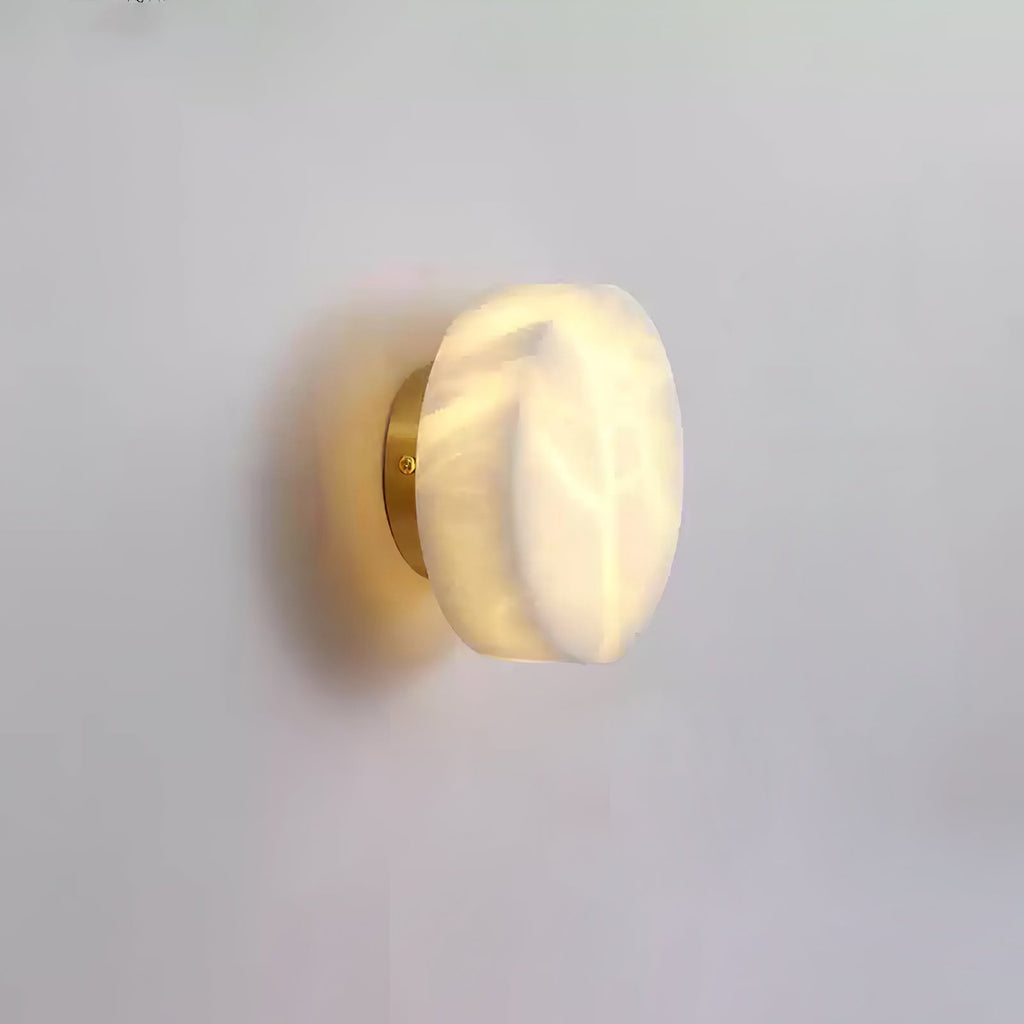 Moderní válcové nástěnné svítidlo s alabastrovým povrchem a LED diodami
