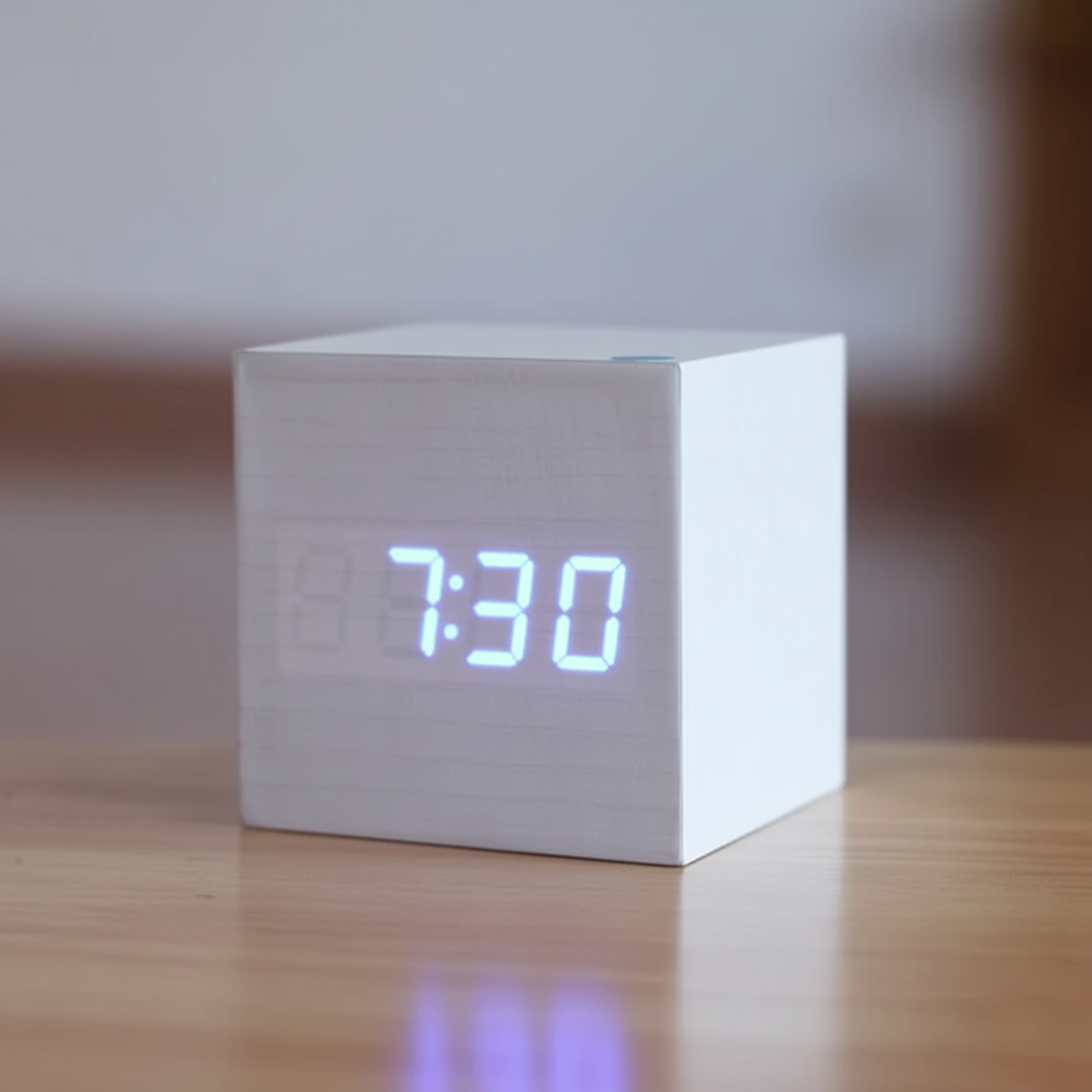Reloj despertador digital de madera con LED para escritorio o mesa | Meowbutter