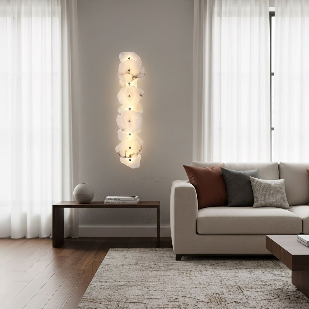 Applique murale moderne dimmable finition albâtre pour une ambiance chaleureuse | Meowbutter