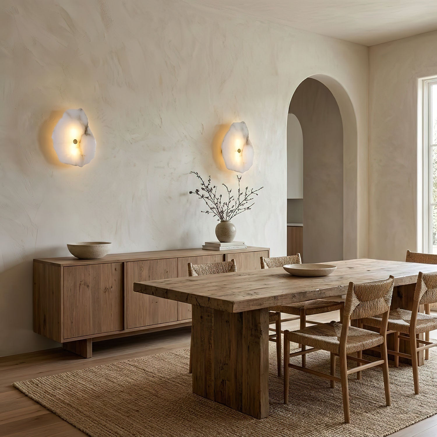 Applique murale moderne dimmable finition albâtre pour une ambiance chaleureuse | Meowbutter