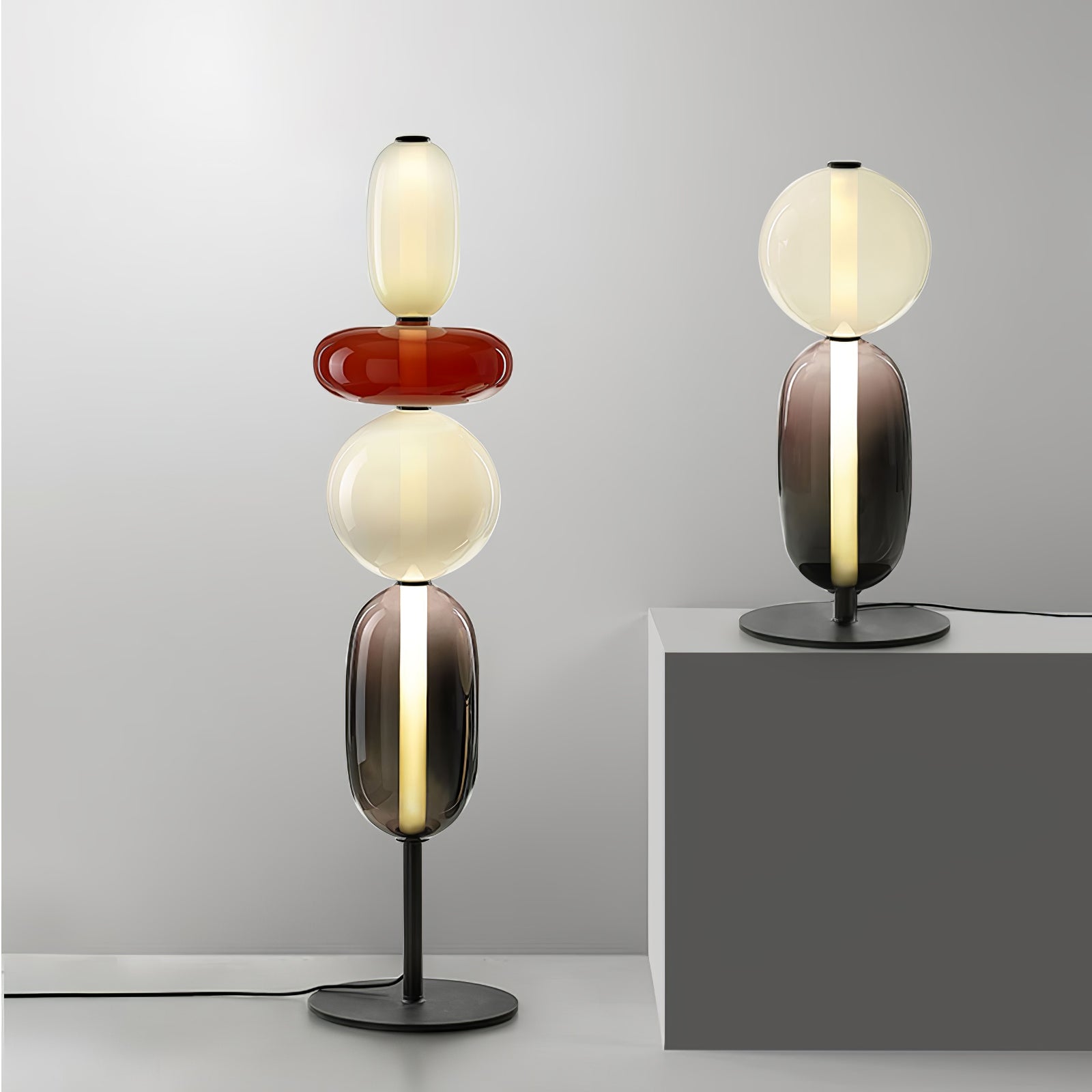 Contemporary Glass Floor Lamp With Integrated LED Lighting | Meowbutter
