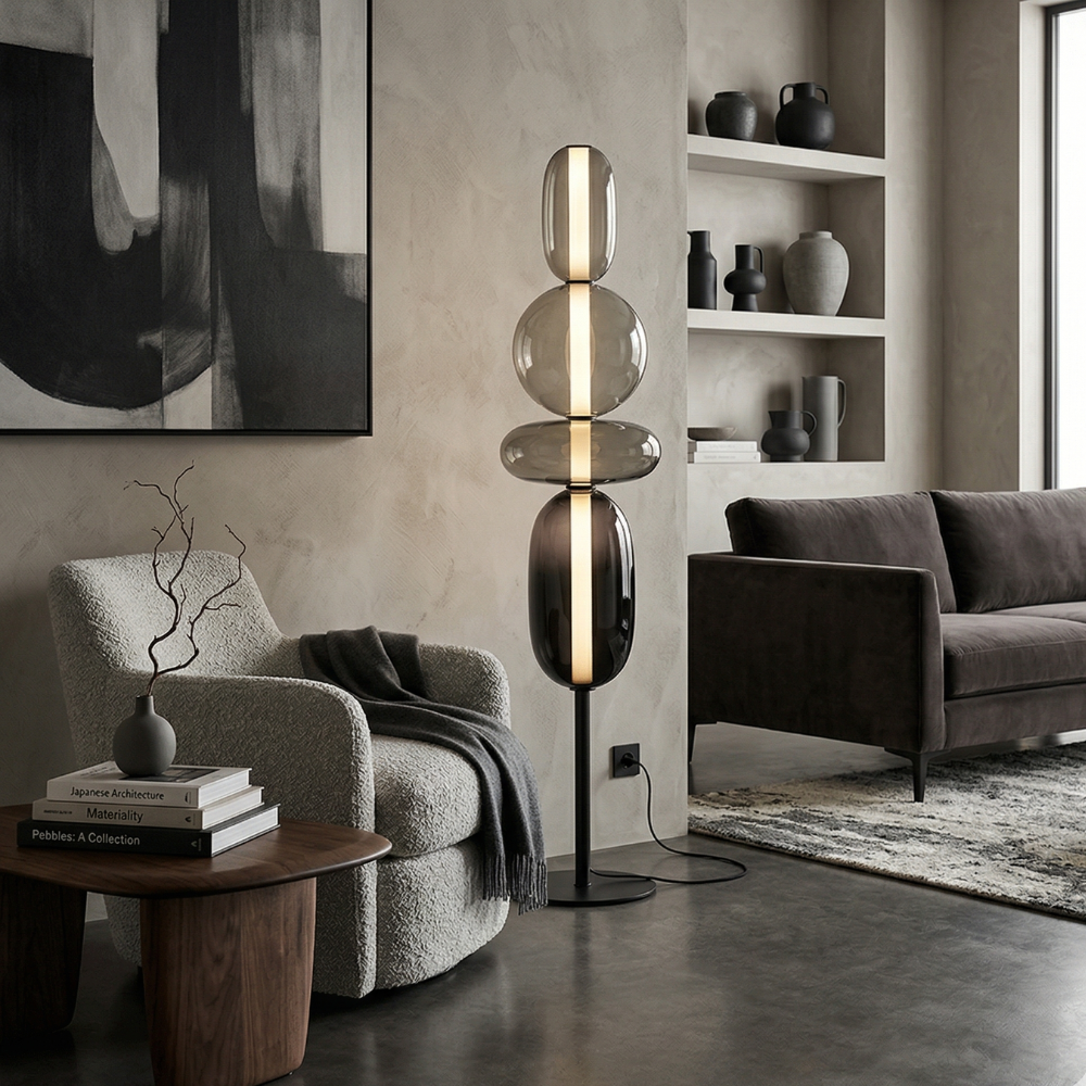 Contemporary Glass Floor Lamp With Integrated LED Lighting | Meowbutter