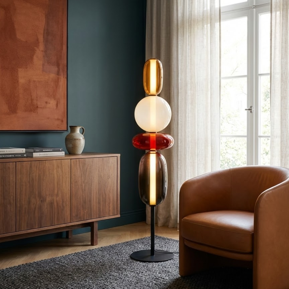 Contemporary Glass Floor Lamp With Integrated LED Lighting | Meowbutter