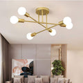 Minimalistické stropní svítidlo s šesti LED lampami na zapuštění