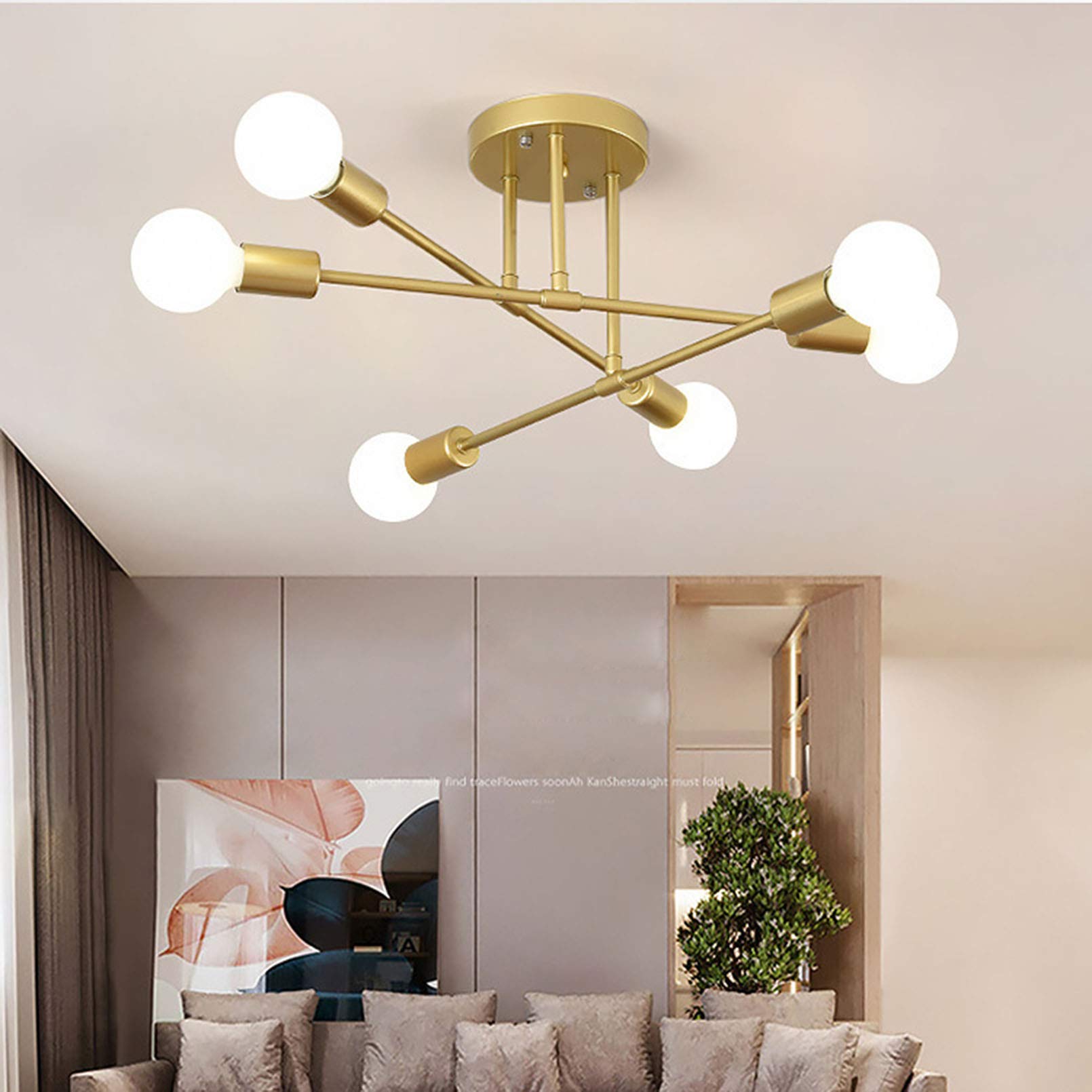 Minimalistické stropní svítidlo s šesti LED lampami na zapuštění